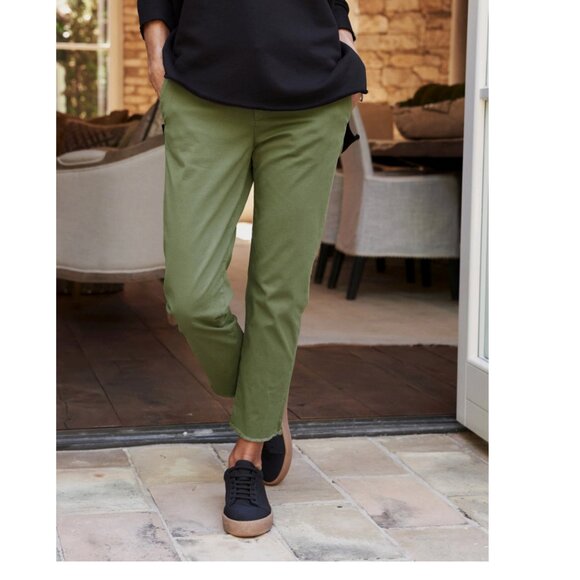 Frank & Eileen Italian Performance Twill Pants Wicklow Army Size 4 - Picture 2 of 7